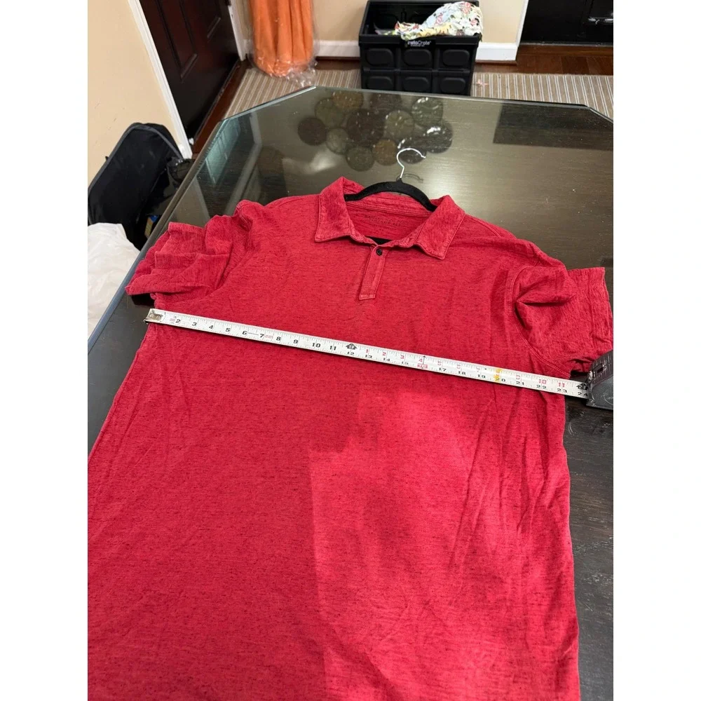 Banana Republic Vintage Tee Polo Shirt Mens XL Red Slub Cotton Short Sleeve